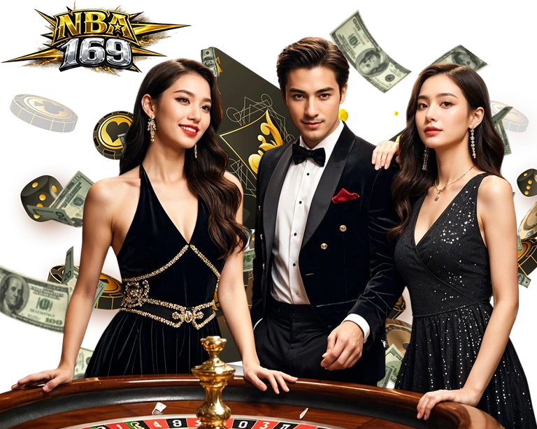 nba169-casino-luxury-roulette-banner-black-gold-2026.webp ภาพโปรโมตคาสิโนออนไลน์ NBA169 ตัวแทนเกมสไตล์หรูสีดำทอง ยืนหน้าโต๊ะรูเล็ต พร้อมเอฟเฟกต์เงินและชิปคาสิโน เหมาะสำหรับหน้าเว็บสล็อตและคาสิโน nba169